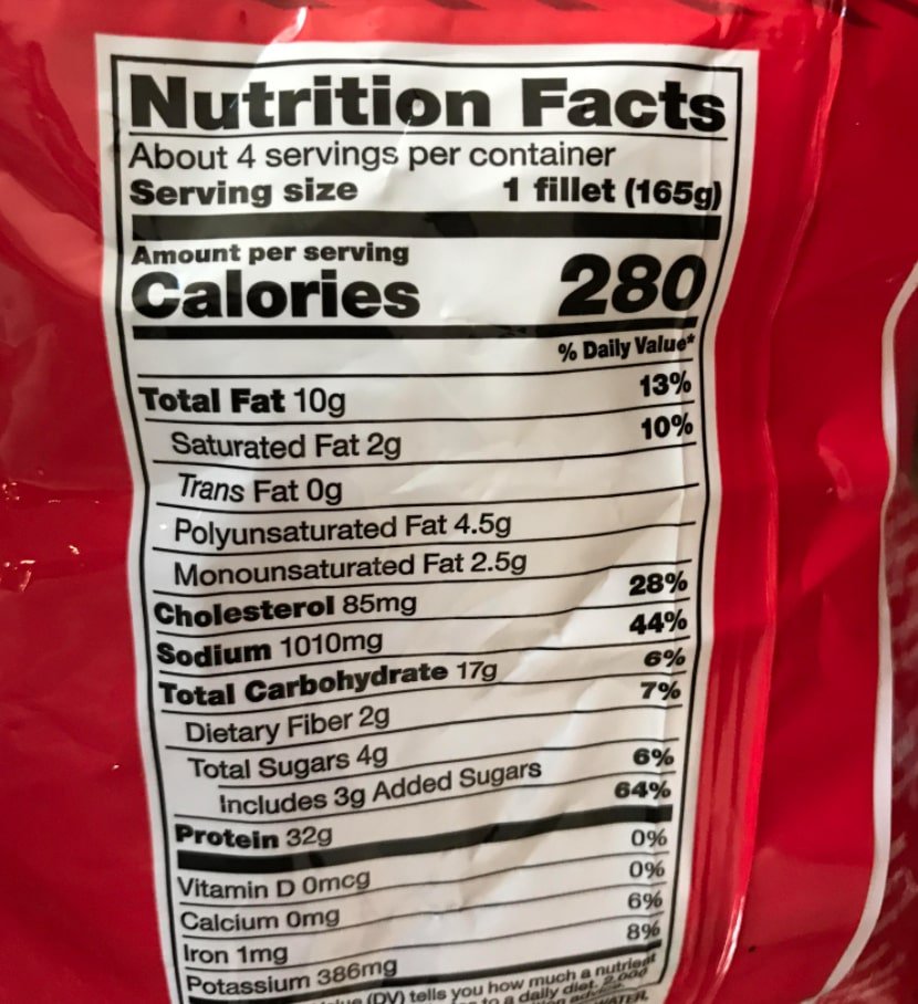 ¿Cuál es la información nutricional del pollo Aldi Red Bag?