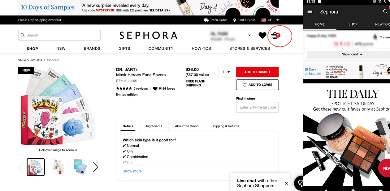 Cómo Sephora "chupa" todo mi dinero a través de una excelente experiencia de usuario y psicología...