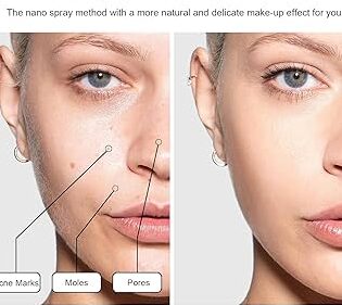 Base de maquillaje en aerosol con aerógrafo, base de cobertura total impermeable de larga duración para iluminar, corrector e hidratación, acabado mate natural, brocha...