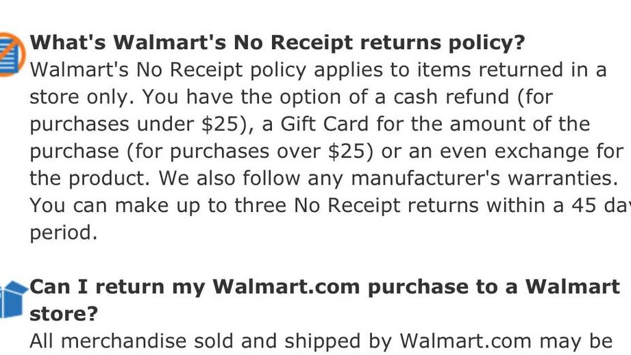 Cuidado con la política de devoluciones de Walmart - Hackettstown NJ