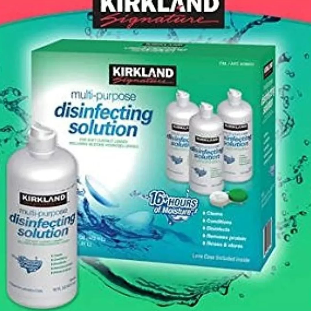 Solución estéril multiusos Kirkland Signature para cualquier lente de contacto blanda, 3