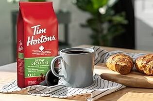 Café descafeinado Tim Hortons, bolsa de molienda fina, tostado medio, 300 g {Importado de Canadá}