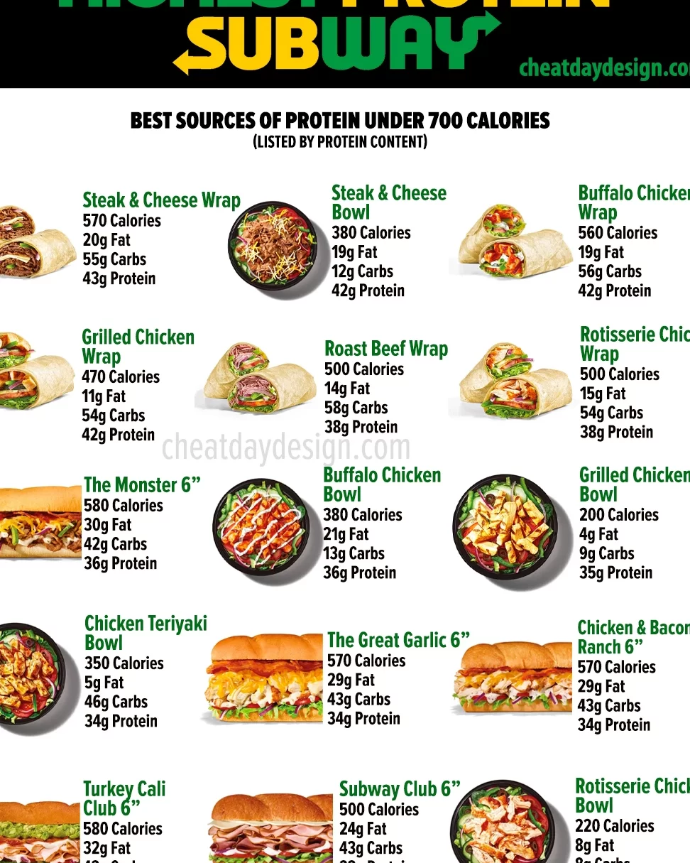 Las mejores opciones de metro ricas en proteínas y bajas en calorías en 2024